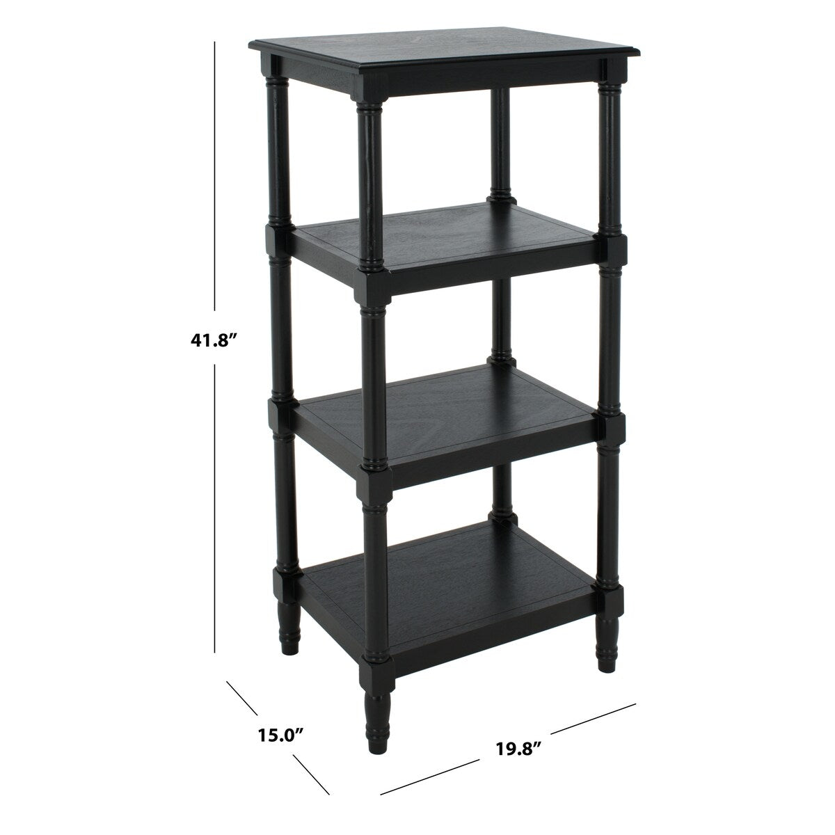 SAFAVIEH Ceil 4-Shelf Bookcase - 20 In. W x 15 In. D x 42 In. H - 20Wx15Dx42H