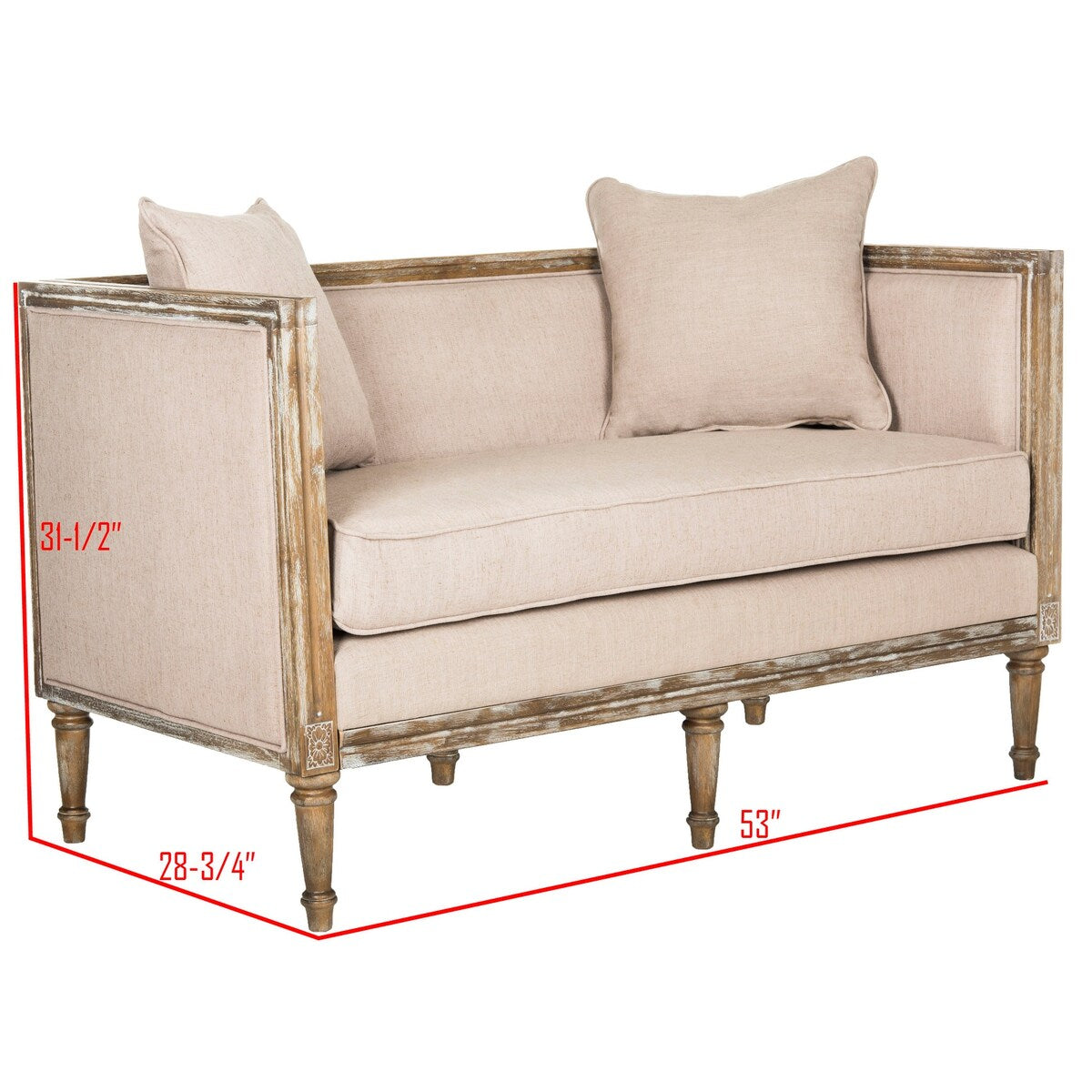 SAFAVIEH Celesta French Country Settee - 53Wx29Dx32H