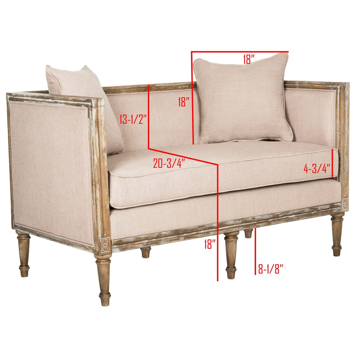 SAFAVIEH Celesta French Country Settee - 53Wx29Dx32H