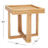 SAFAVIEH Celestine Tropical Boho Coastal Rattan Square Accent Table - 20 In. W x 20 In. D x 20 In. H - 20Wx20Dx20H