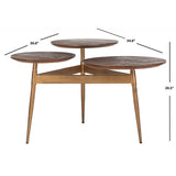 SAFAVIEH Cerstin 3 Circle Accent Table Honey / Gold - 34" x 30" x 20.5" - 34Wx30Dx21H