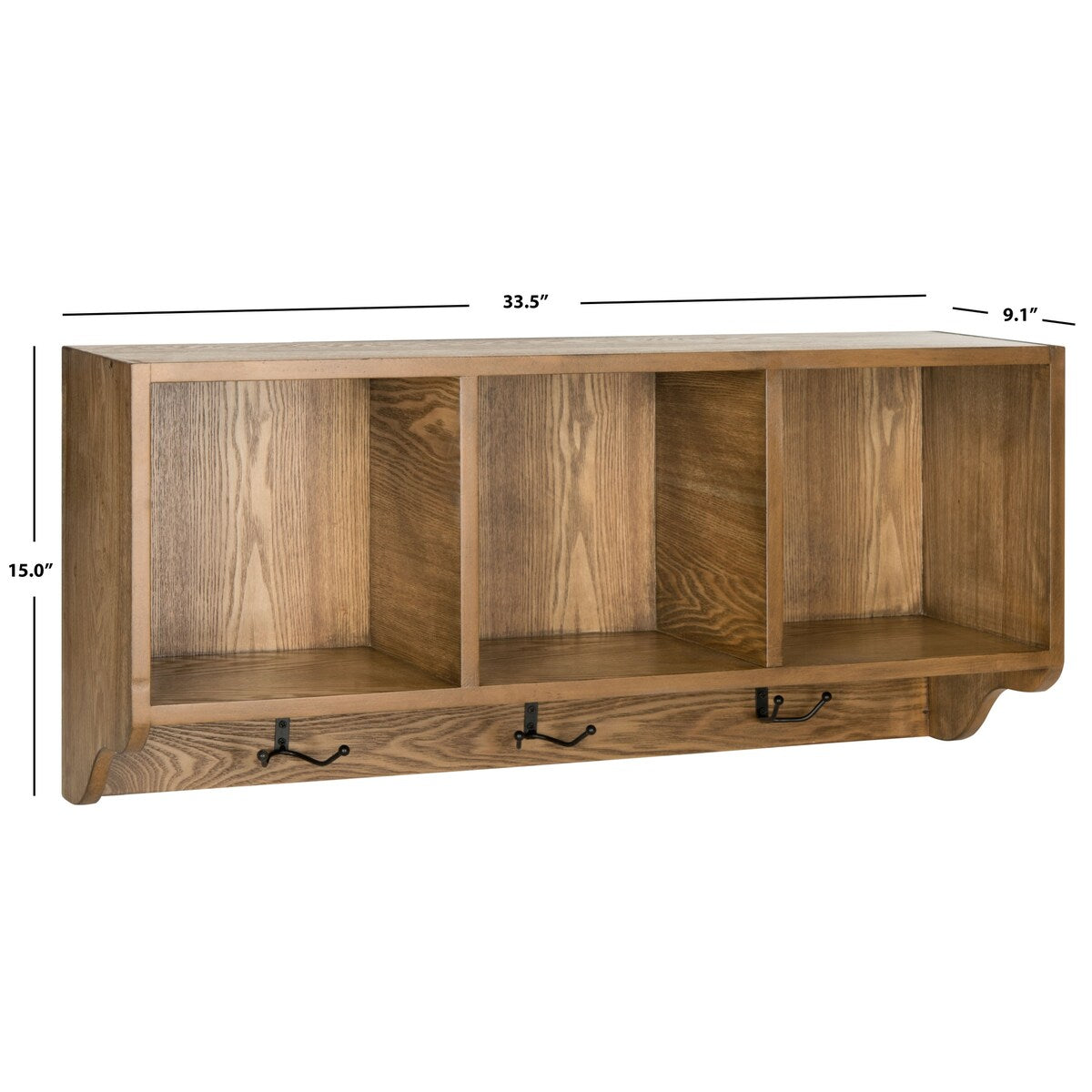 SAFAVIEH Chandita Natural Wall Shelf - 33.5" x 9.1" x 15" - 34Wx9Dx15H