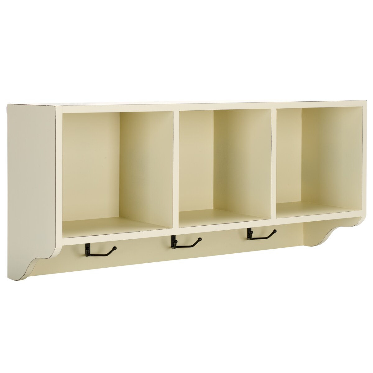 SAFAVIEH Chandita White 3-Hook 3-Shelf Wall Shelf - 33.5" x 9.1" x 15" - 34Wx9Dx15H