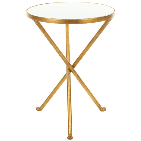 SAFAVIEH Charleen Hidden Treasures White Granite Brass Accent Table - 15.7" x 15.7" x 21.2" - 16Wx16Dx21H