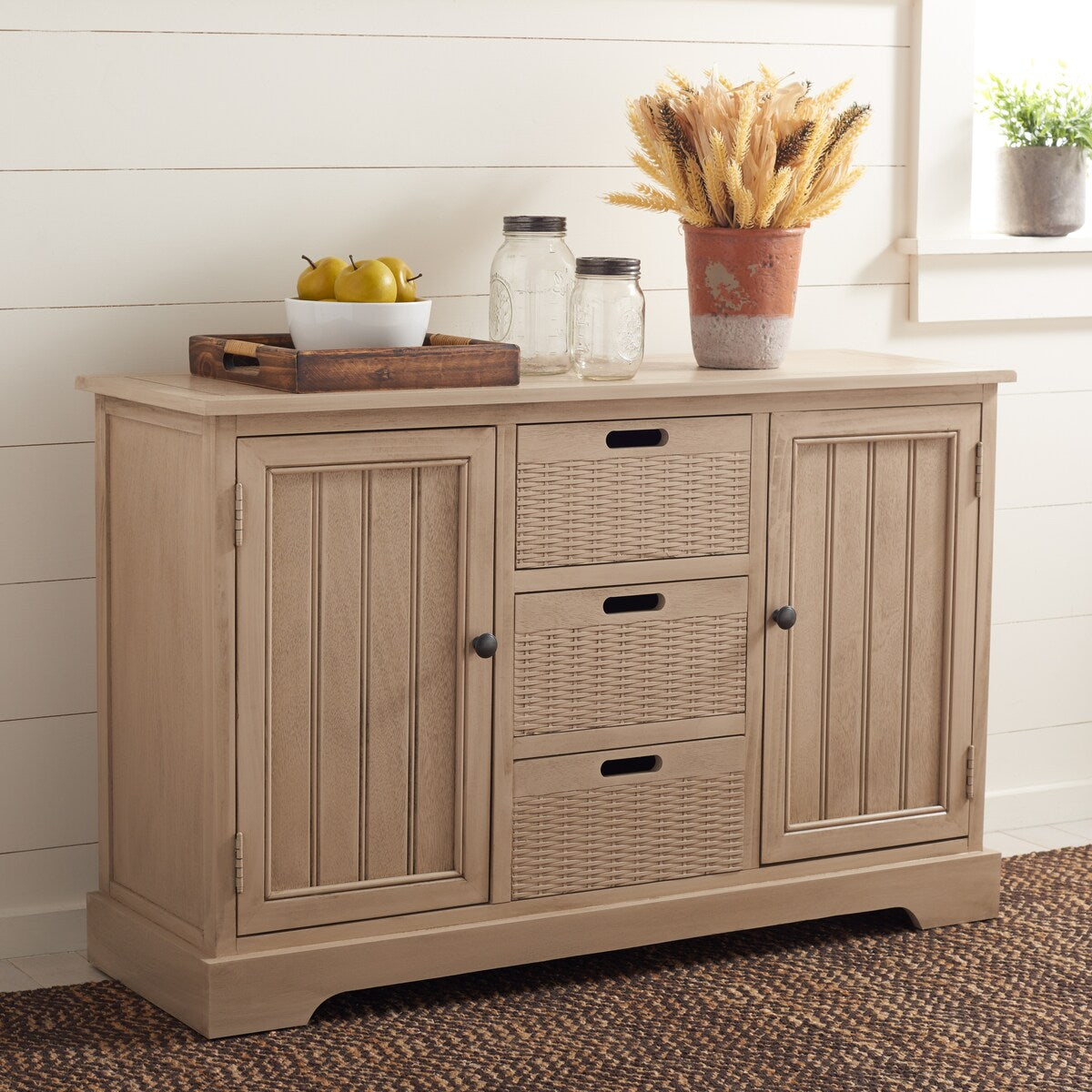 SAFAVIEH Cilla 2-Drawer And 3 Removable Baskets - 39.8" W x 12.5" L x 29.5" H - 41Wx13Dx26H