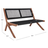 SAFAVIEH Cimen Outdoor Solid Wood Foldable Bench - 45Wx30Dx30H