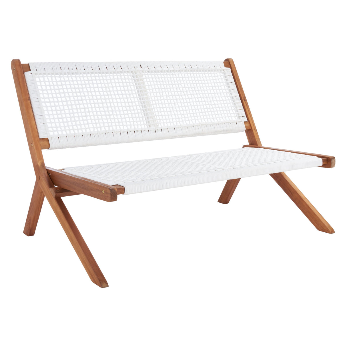 SAFAVIEH Cimen Outdoor Solid Wood Foldable Bench - 45Wx30Dx30H