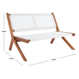 SAFAVIEH Cimen Outdoor Solid Wood Foldable Bench - 45Wx30Dx30H