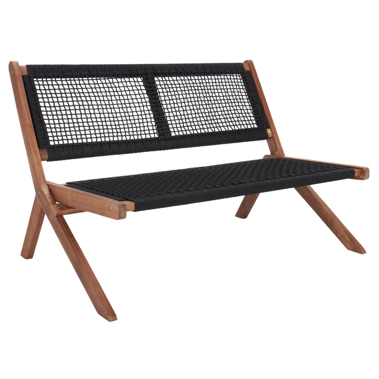 SAFAVIEH Cimen Outdoor Solid Wood Foldable Bench - 45Wx30Dx30H