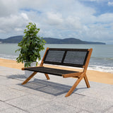 SAFAVIEH Cimen Outdoor Solid Wood Foldable Bench - 45Wx30Dx30H