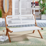 SAFAVIEH Cimen Outdoor Solid Wood Foldable Bench - 45Wx30Dx30H