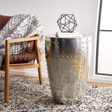 SAFAVIEH Cindy Silver Metal Accent Table Stool - 17Wx17Dx25H