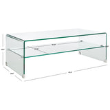 SAFAVIEH Clarabelle Tempered Glass Coffee Table - 47" W x 24" D x 17" H - 47Wx24Dx17H