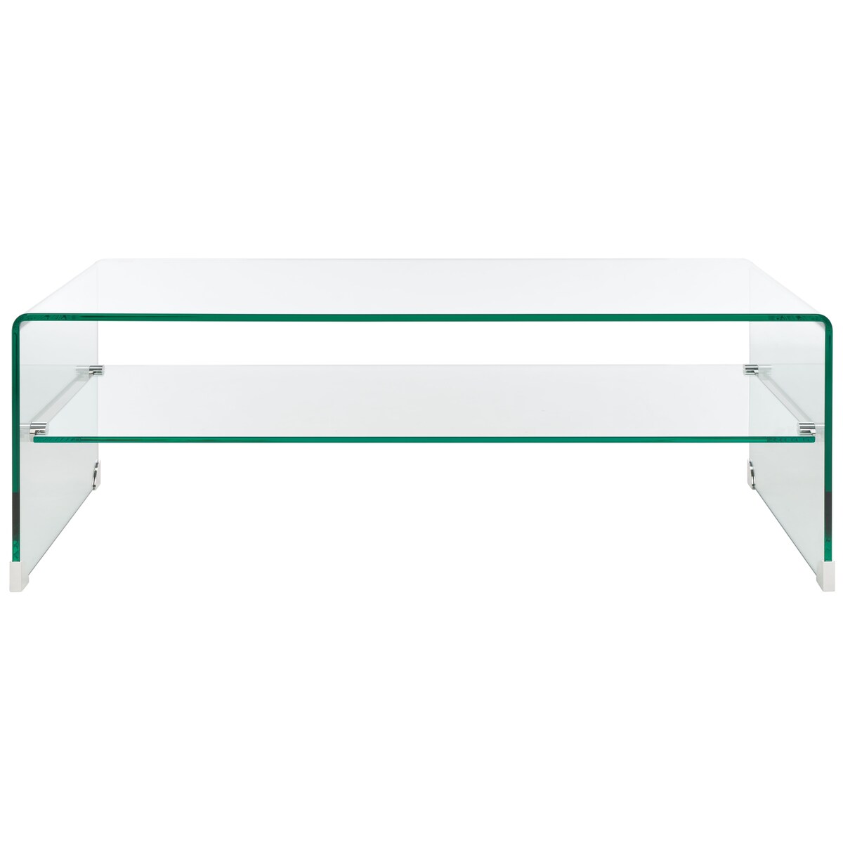 SAFAVIEH Clarabelle Tempered Glass Coffee Table - 47" W x 24" D x 17" H - 47Wx24Dx17H