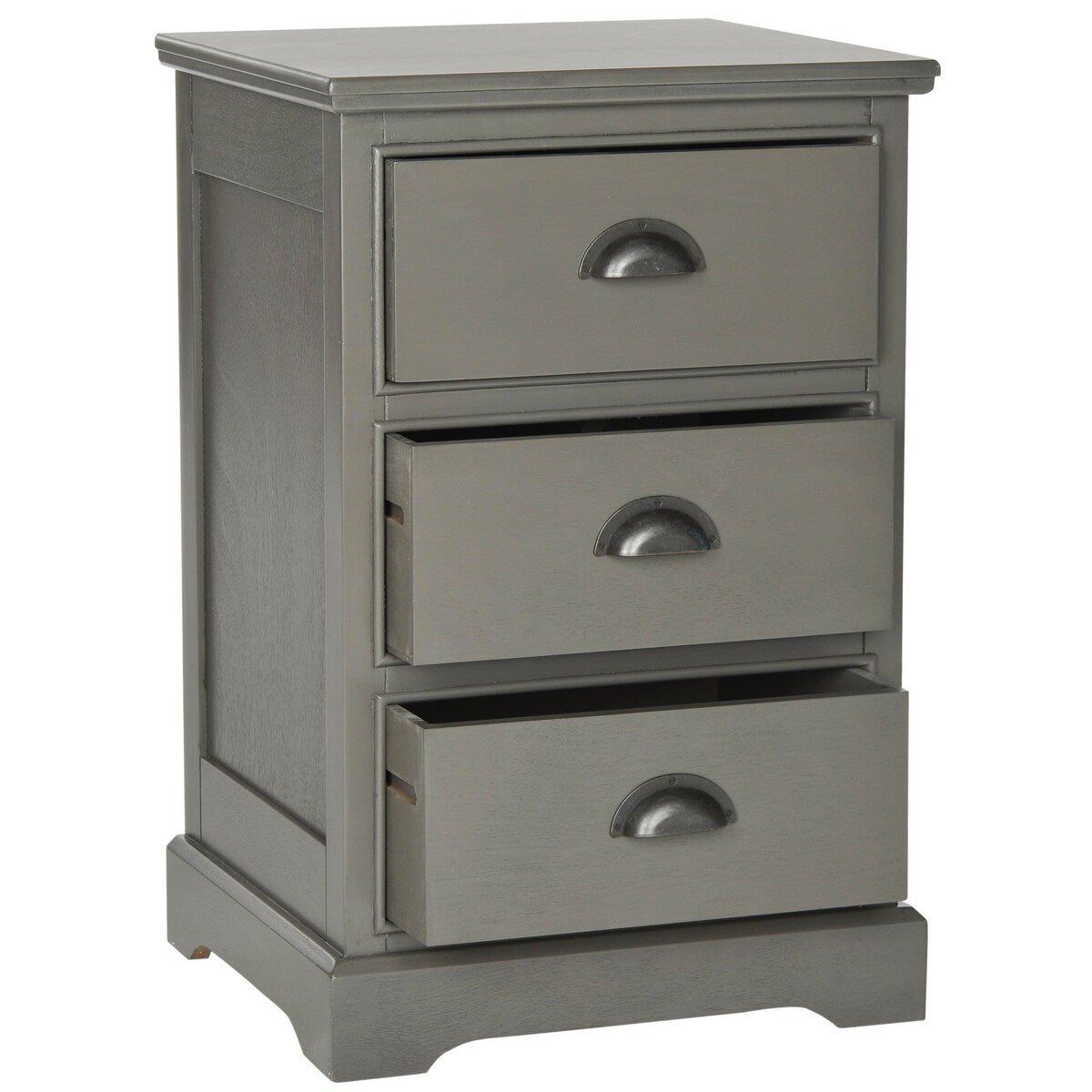 SAFAVIEH Claudine Grey 3-Drawer Storage Side Table - 17.7" x 13.8" x 26.8" - 18Wx14Dx26H