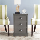 SAFAVIEH Claudine Grey 3-Drawer Storage Side Table - 17.7" x 13.8" x 26.8" - 18Wx14Dx26H