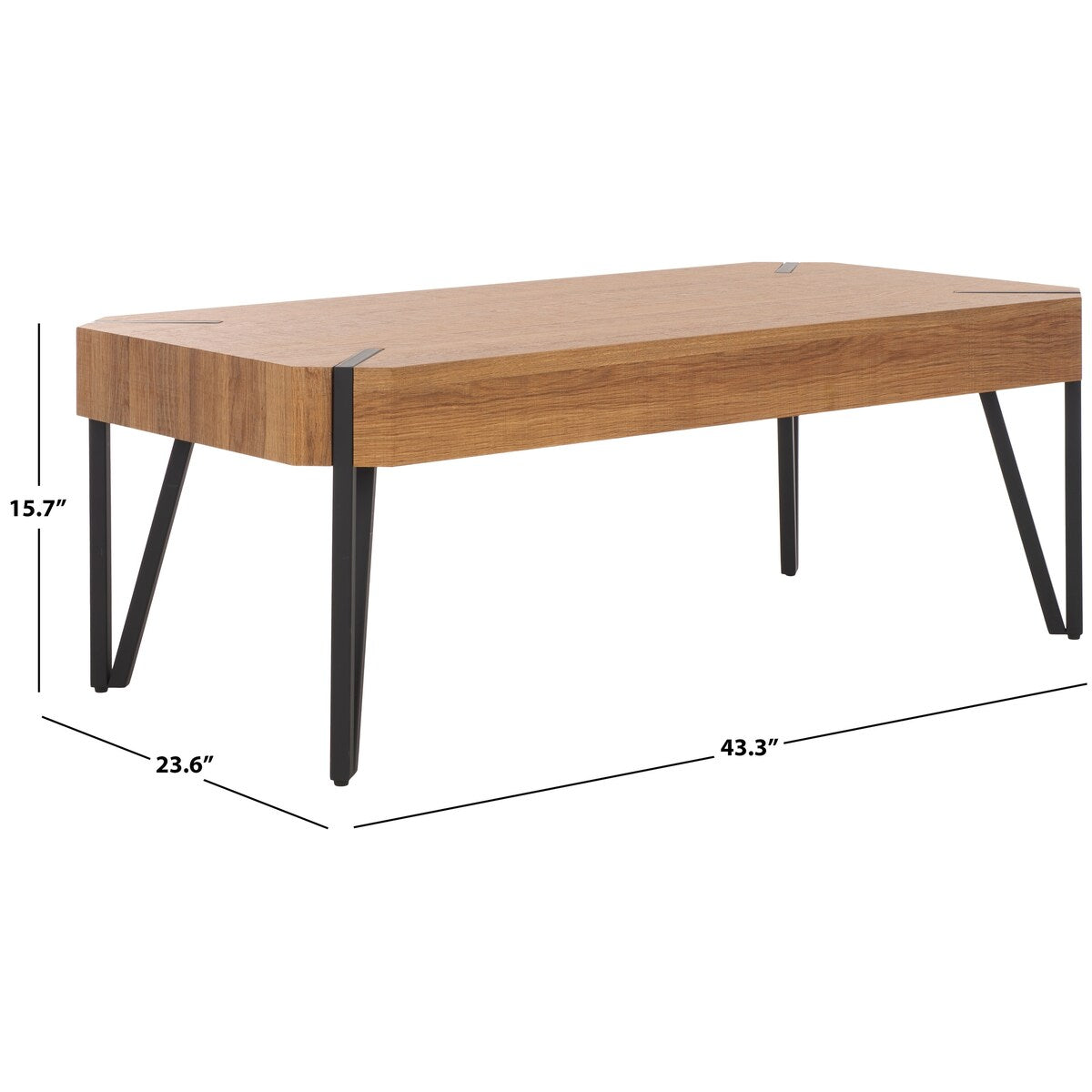 SAFAVIEH Cleva Coffee Table - 43.3" x 23.6" x 15.7" - 43Wx24Dx16H