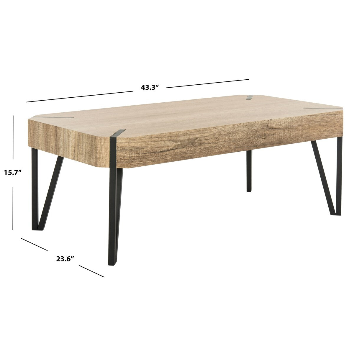 SAFAVIEH Cleva Coffee Table - 43.3" x 23.6" x 15.7" - 43Wx24Dx16H