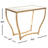 SAFAVIEH Coleen Hidden Treasures White Granite Brass Accent Table - 25.2" x 13.7" x 20" - 25Wx14Dx20H