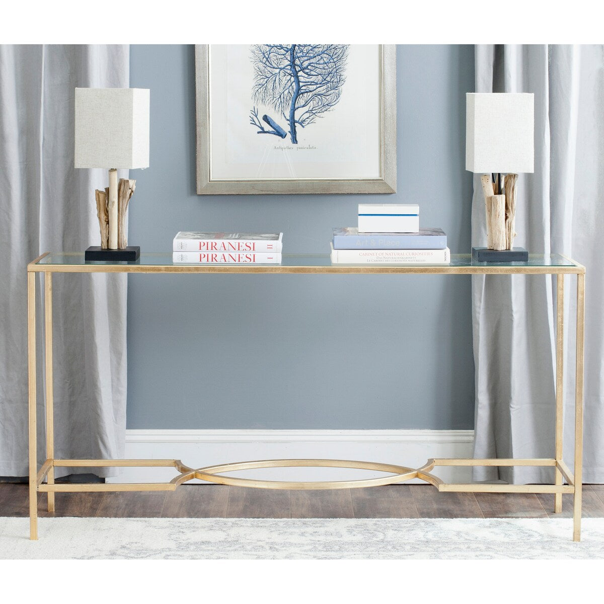 SAFAVIEH Colette Gold Console - 63" x 16" x 32" - 63Wx16Dx32H