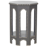 SAFAVIEH Collette Grey Studded Accent Table - 15.7" x 15.7" x 22" - 16Wx16Dx22H