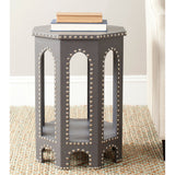 SAFAVIEH Collette Grey Studded Accent Table - 15.7" x 15.7" x 22" - 16Wx16Dx22H