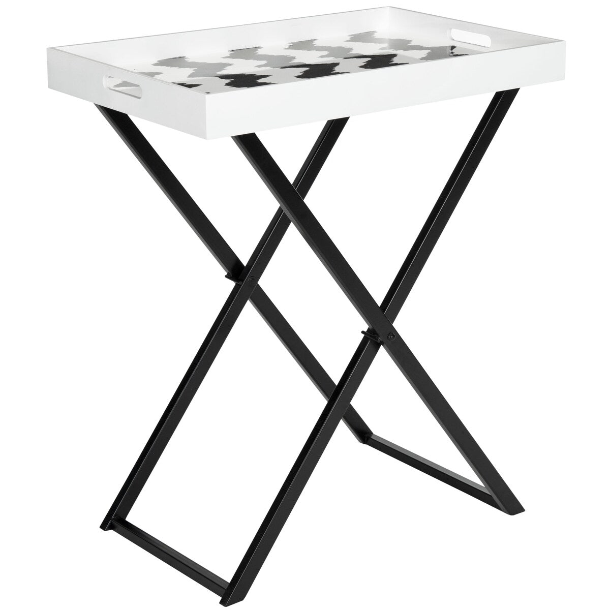 SAFAVIEH Colombine Black/ White Tray Table - 28Wx18Dx32H