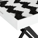 SAFAVIEH Colombine Black/ White Tray Table - 28Wx18Dx32H