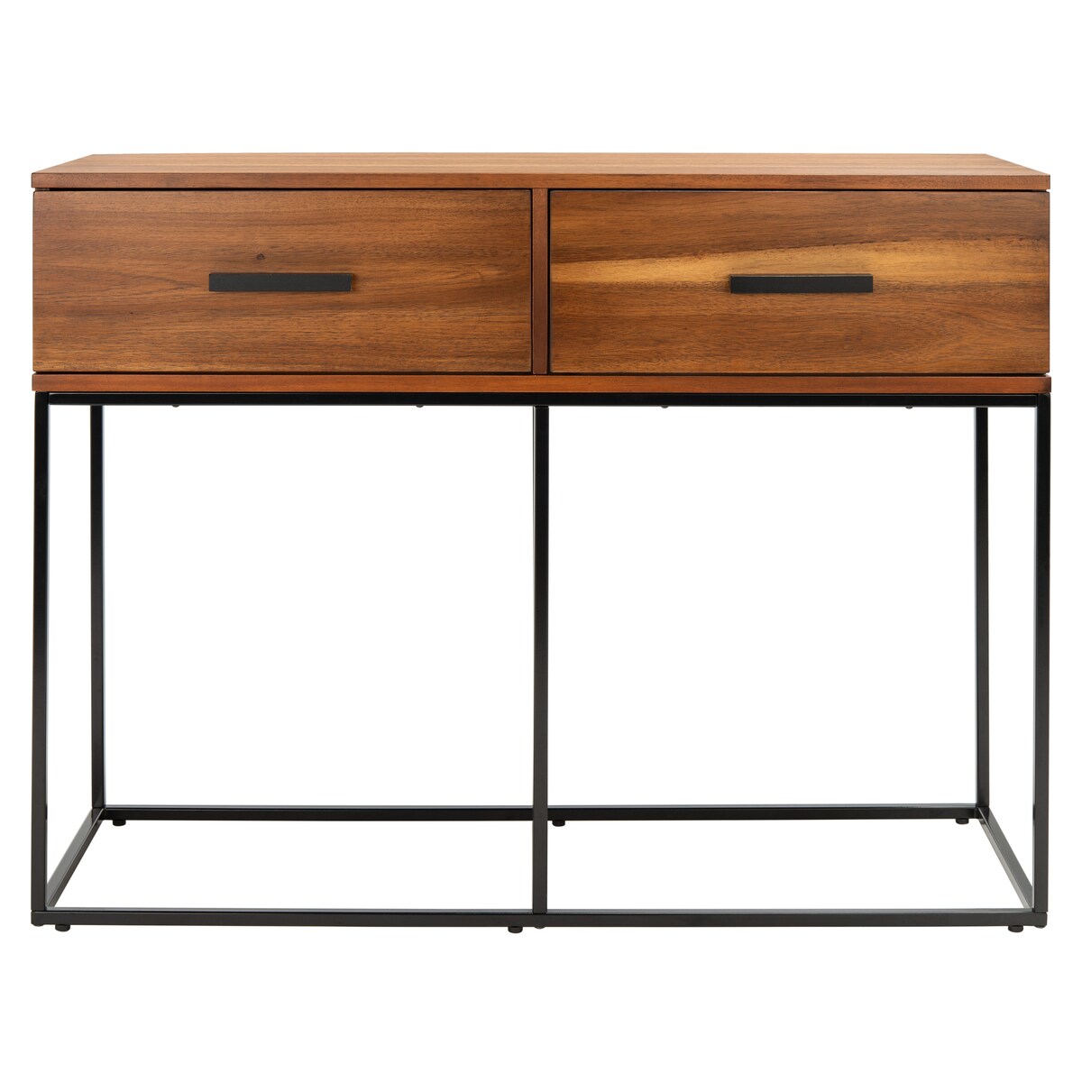 SAFAVIEH Columbia Brown/ Black 2-Drawer Console Table - 42" W x 15" L x 31" H - 42Wx15Dx31H