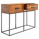 SAFAVIEH Columbia Brown/ Black 2-Drawer Console Table - 42" W x 15" L x 31" H - 42Wx15Dx31H