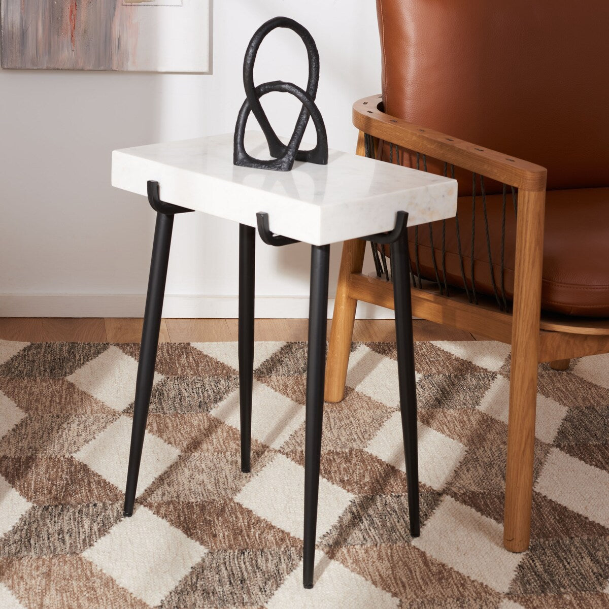 SAFAVIEH Constance Stone Top Accent Table - 17.5" W x 12.3" L x 22.5" H - 18Wx12Dx23H