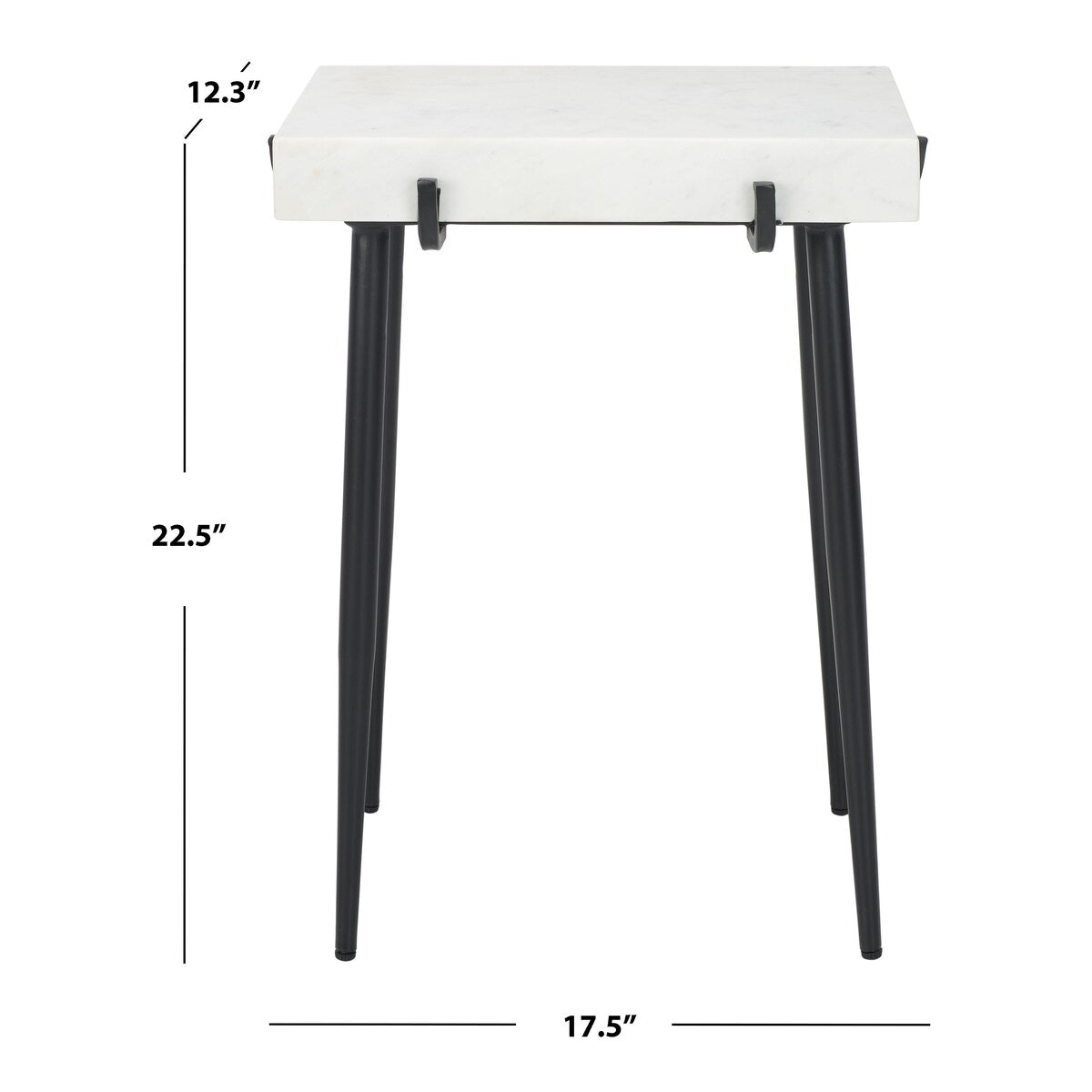 SAFAVIEH Constance Stone Top Accent Table - 17.5" W x 12.3" L x 22.5" H - 18Wx12Dx23H