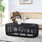 SAFAVIEH Cosette Tropical Boho Rattan Oval Coffee Table - 48Wx24Dx16H