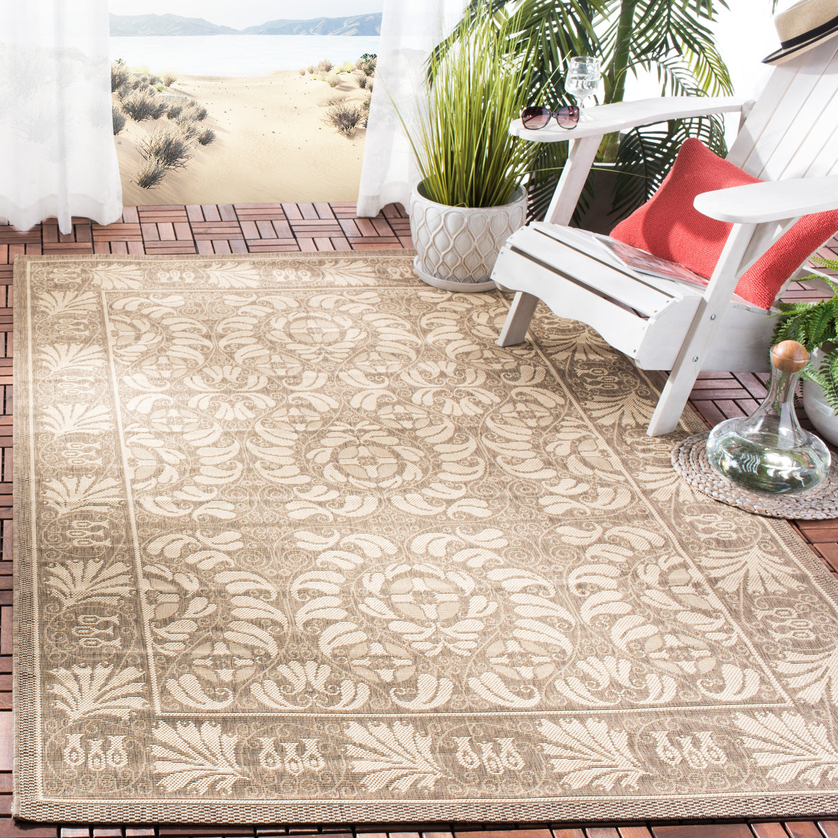 SAFAVIEH Courtyard Agrippina Indoor/ Outdoor Waterproof Patio Backyard Rug