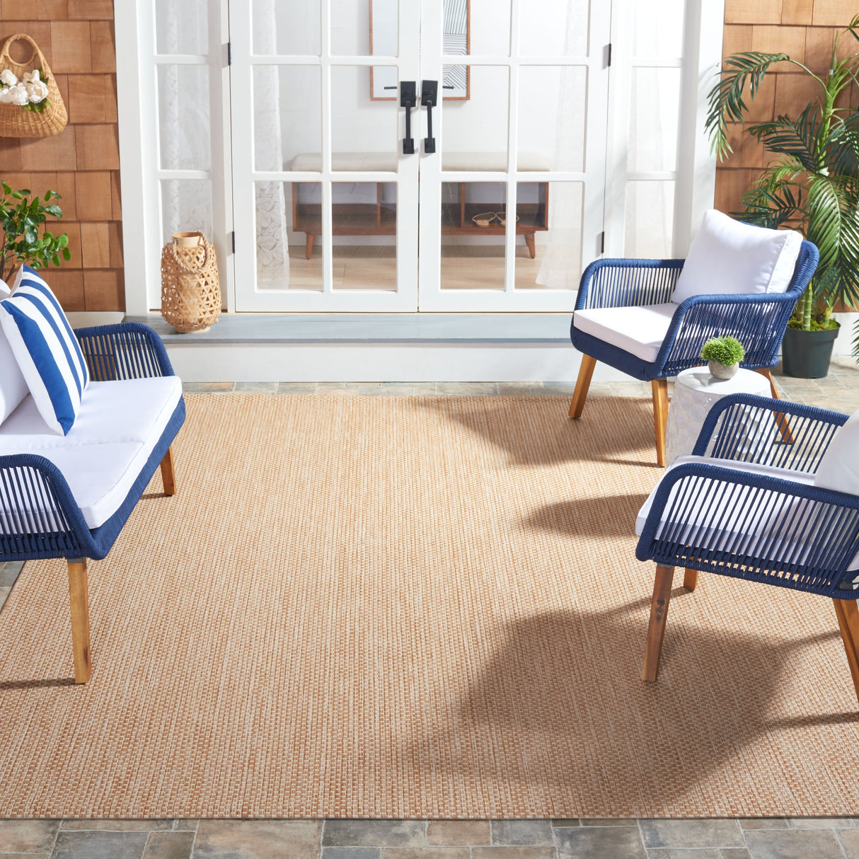 SAFAVIEH Courtyard Begajeta Indoor/Outdoor Waterproof Patio Backyard Rug.