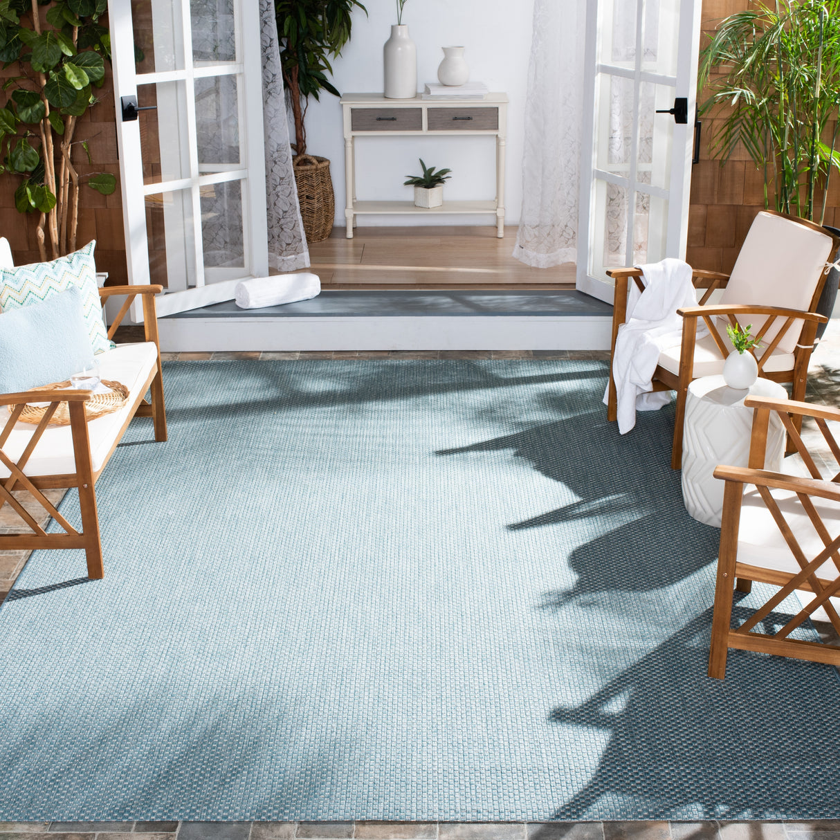 SAFAVIEH Courtyard Begajeta Indoor/Outdoor Waterproof Patio Backyard Rug.