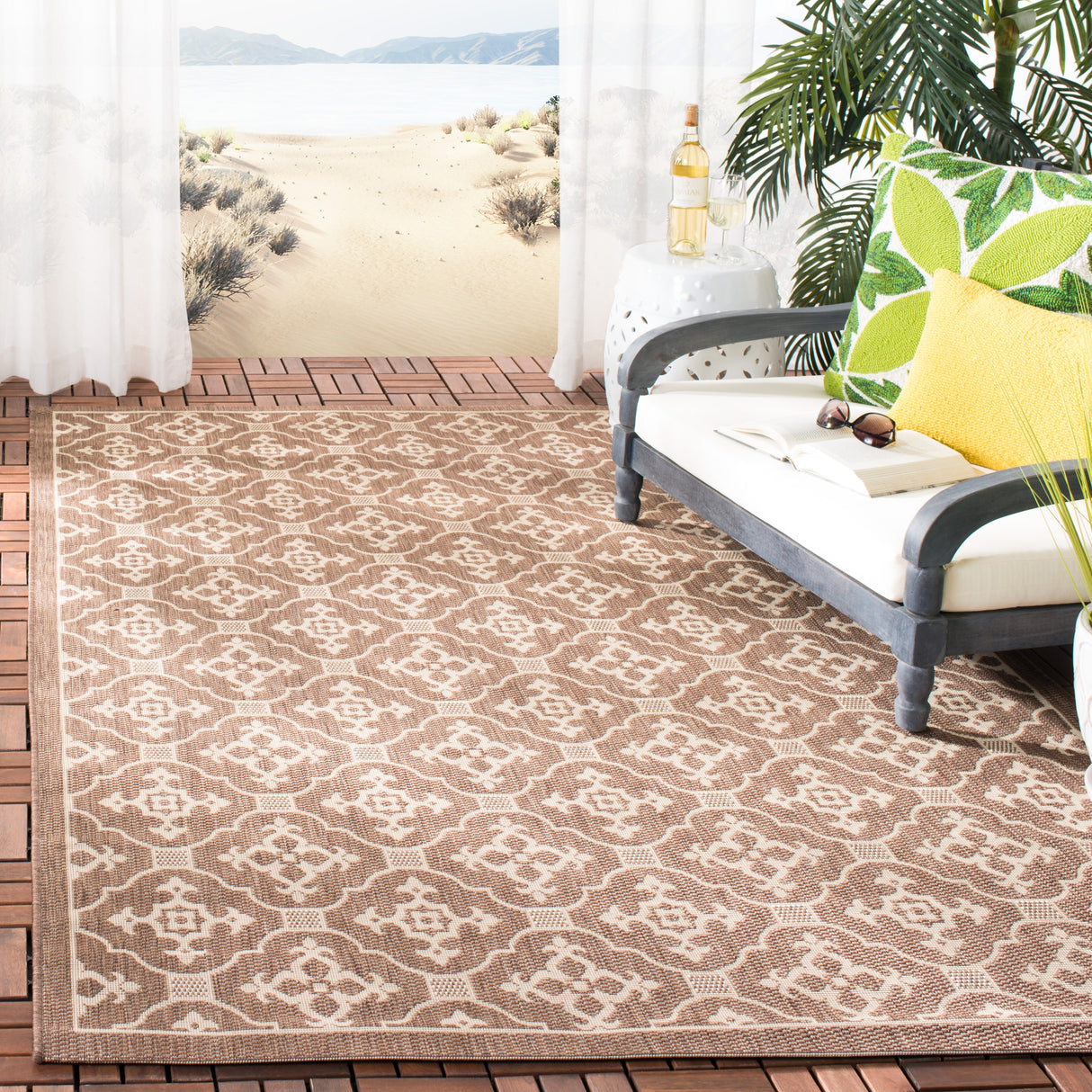 SAFAVIEH Courtyard Birgul Indoor/ Outdoor Waterproof Patio Backyard Rug