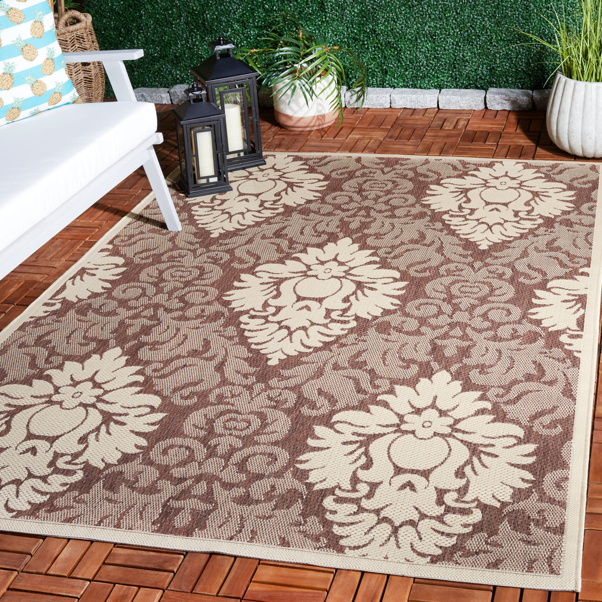 SAFAVIEH Courtyard Donara Boho Indoor/ Outdoor Waterproof Patio Backyard