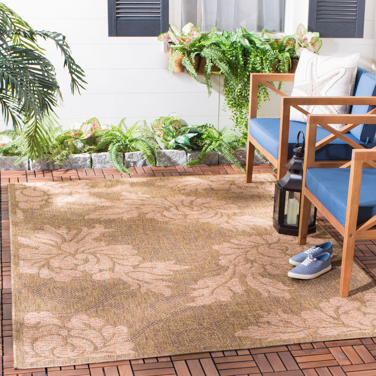 SAFAVIEH Courtyard Genuta Indoor/ Outdoor Waterproof Patio Backyard Rug