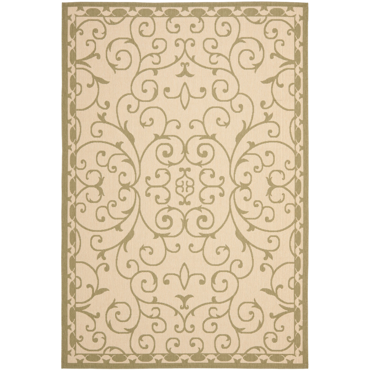 SAFAVIEH Courtyard Georgiann Scroll Indoor/ Outdoor Waterproof Patio Backyard Rug