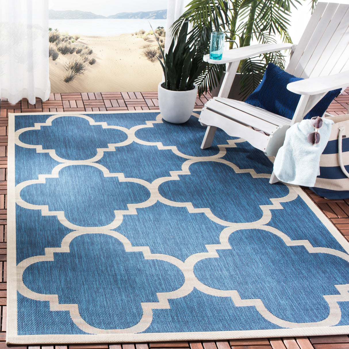 SAFAVIEH Courtyard Hafiza Indoor/ Outdoor Waterproof Patio Backyard Rug