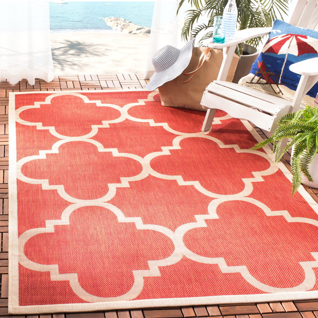 SAFAVIEH Courtyard Hafiza Indoor/ Outdoor Waterproof Patio Backyard Rug