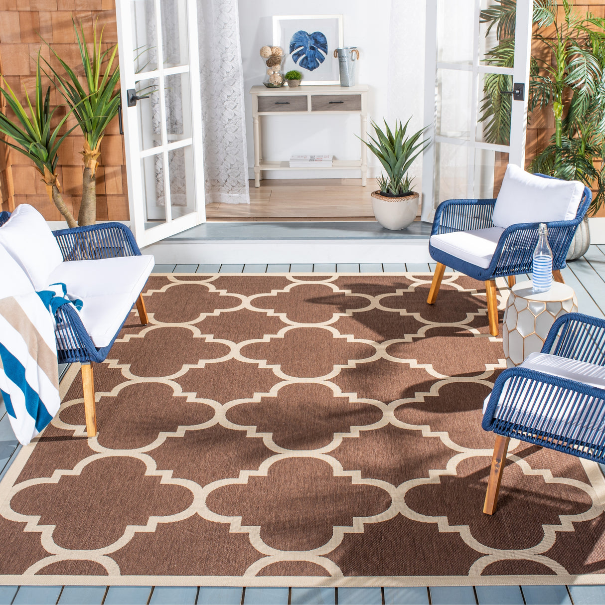 SAFAVIEH Courtyard Hafiza Indoor/ Outdoor Waterproof Patio Backyard Rug