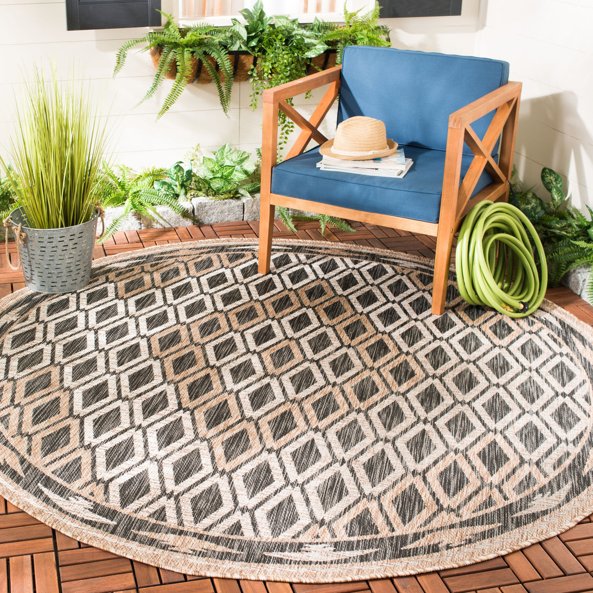 SAFAVIEH Courtyard Hannchen Indoor/ Outdoor Waterproof Patio Backyard Rug