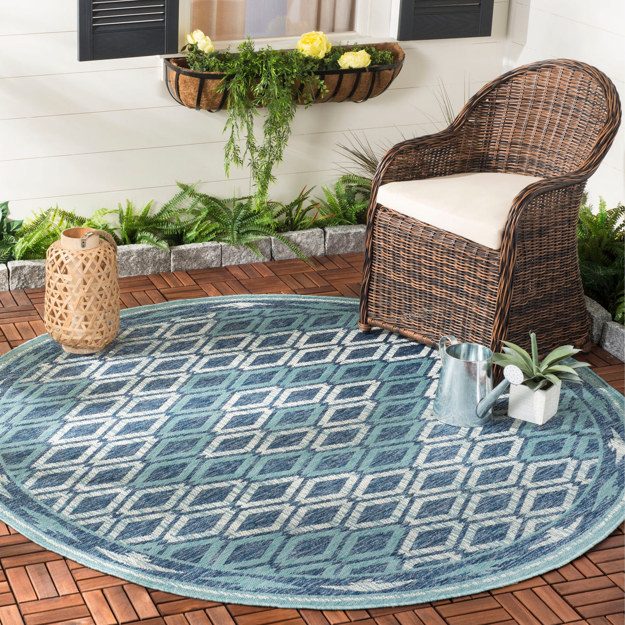 SAFAVIEH Courtyard Hannchen Indoor/ Outdoor Waterproof Patio Backyard Rug