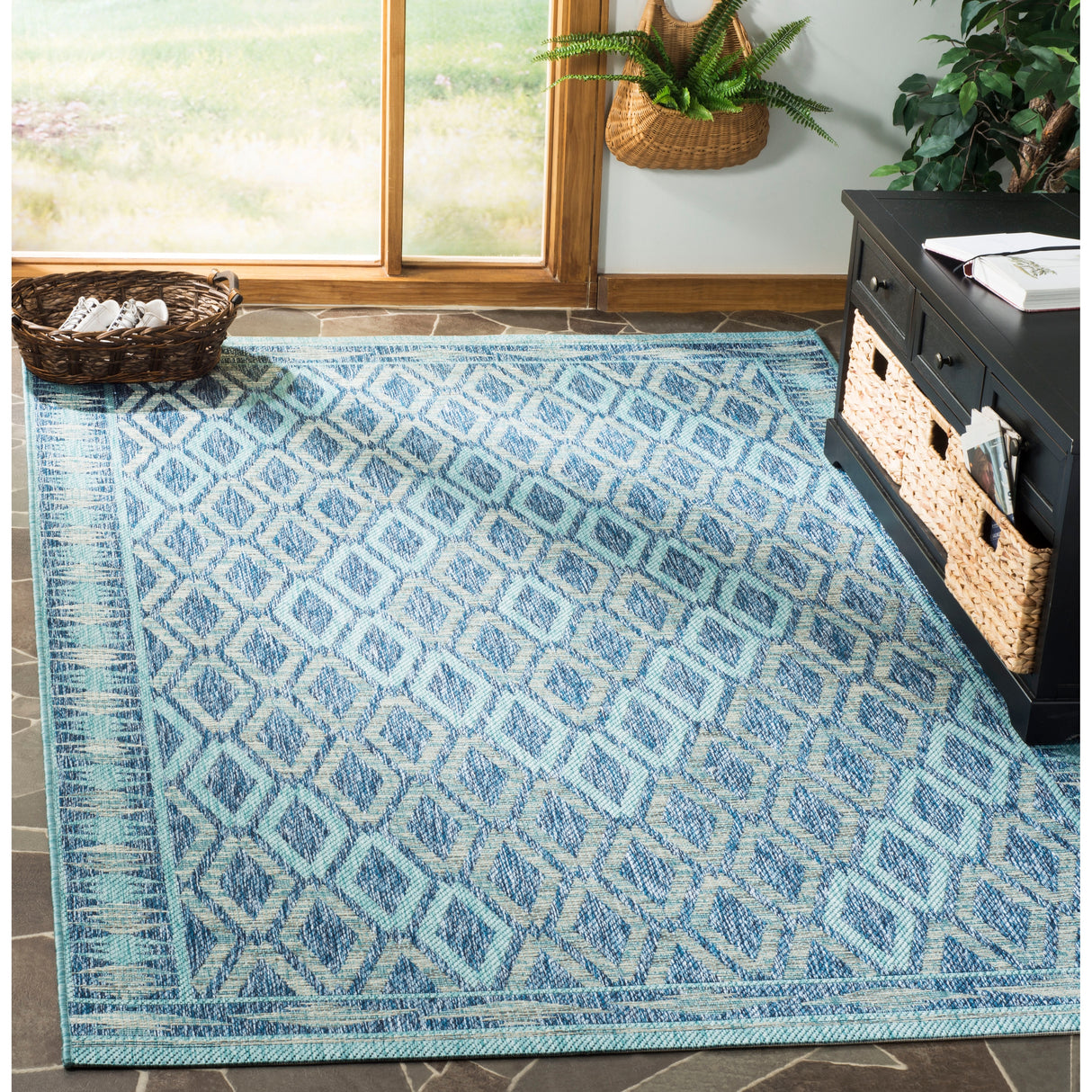 SAFAVIEH Courtyard Hannchen Indoor/ Outdoor Waterproof Patio Backyard Rug