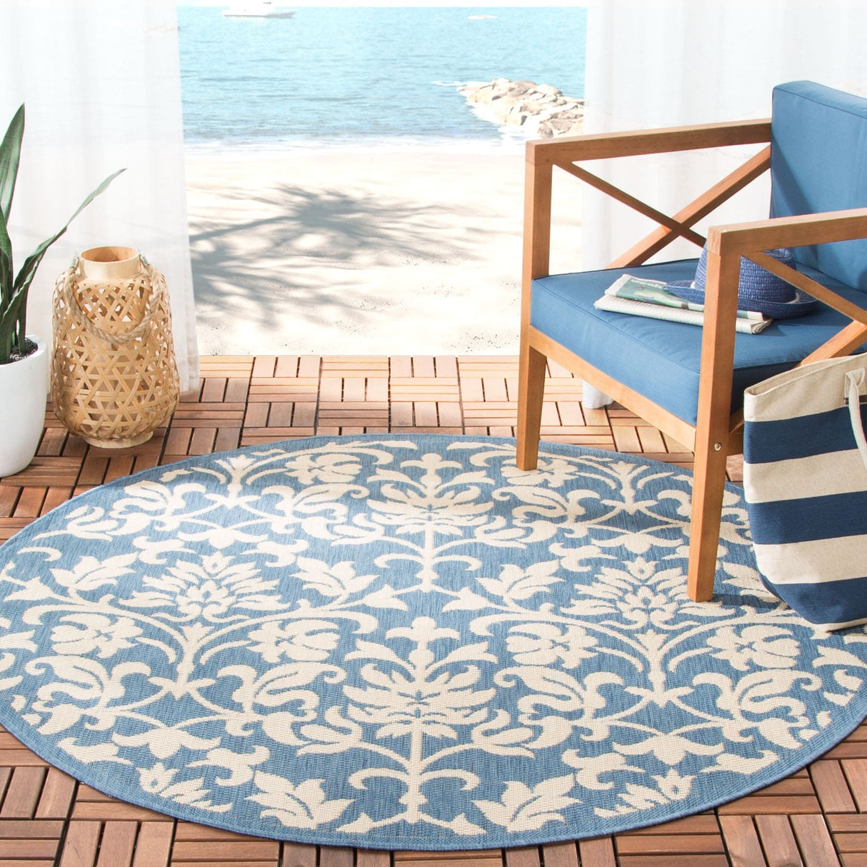 SAFAVIEH Courtyard Heleena Indoor/ Outdoor Waterproof Patio Backyard Rug