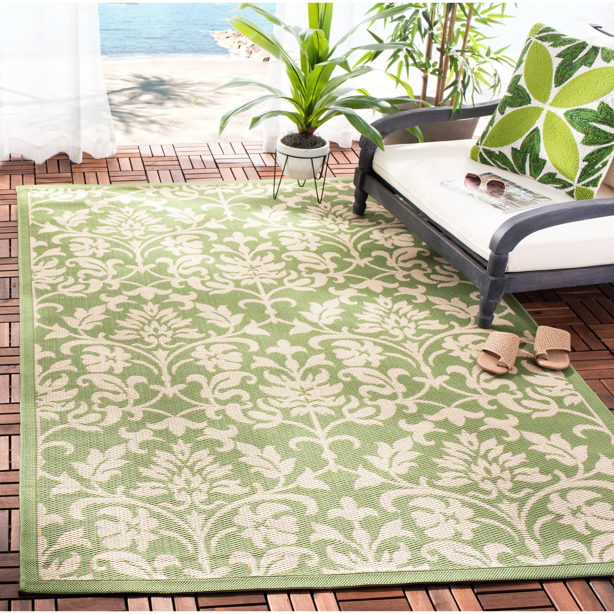 SAFAVIEH Courtyard Heleena Indoor/ Outdoor Waterproof Patio Backyard Rug