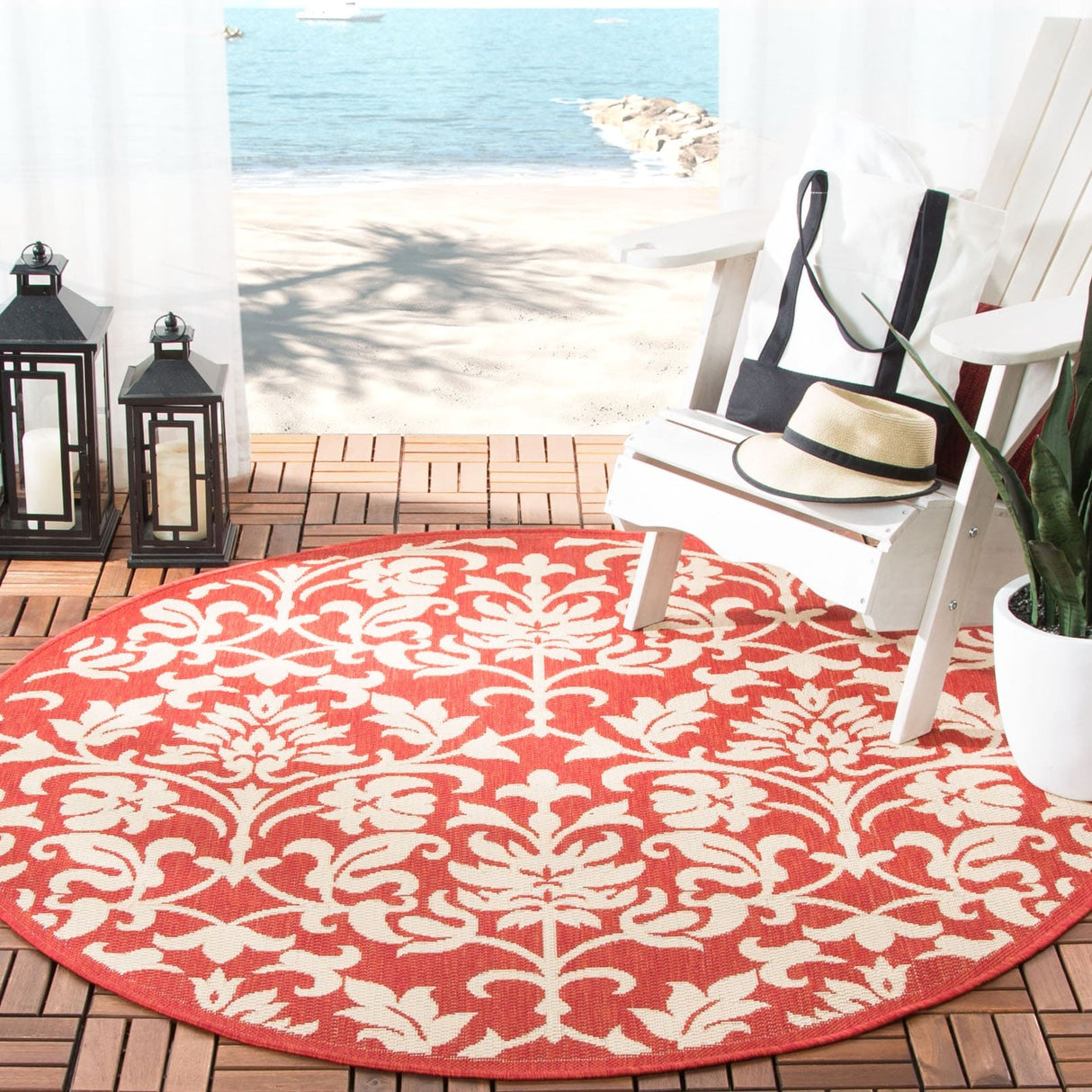 SAFAVIEH Courtyard Heleena Indoor/ Outdoor Waterproof Patio Backyard Rug