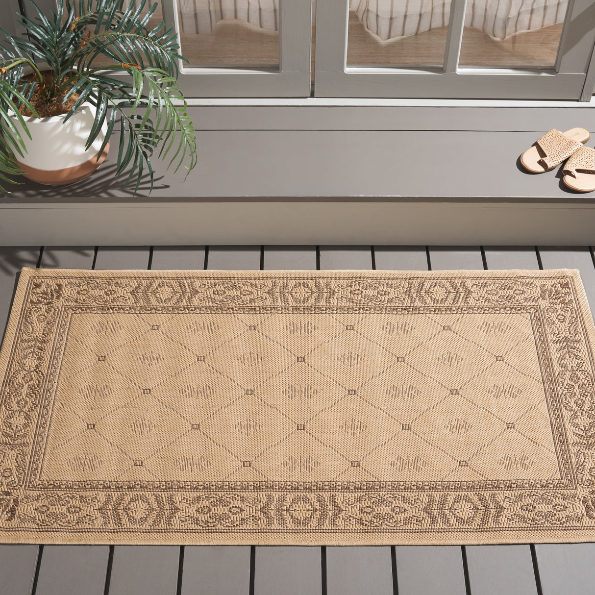 SAFAVIEH Courtyard Hendrina Indoor/ Outdoor Waterproof Patio Backyard Rug